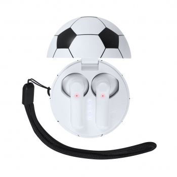Auriculares Bluetooth 5.3 con estuche de carga en forma de balón de fútbol y cable USB-C