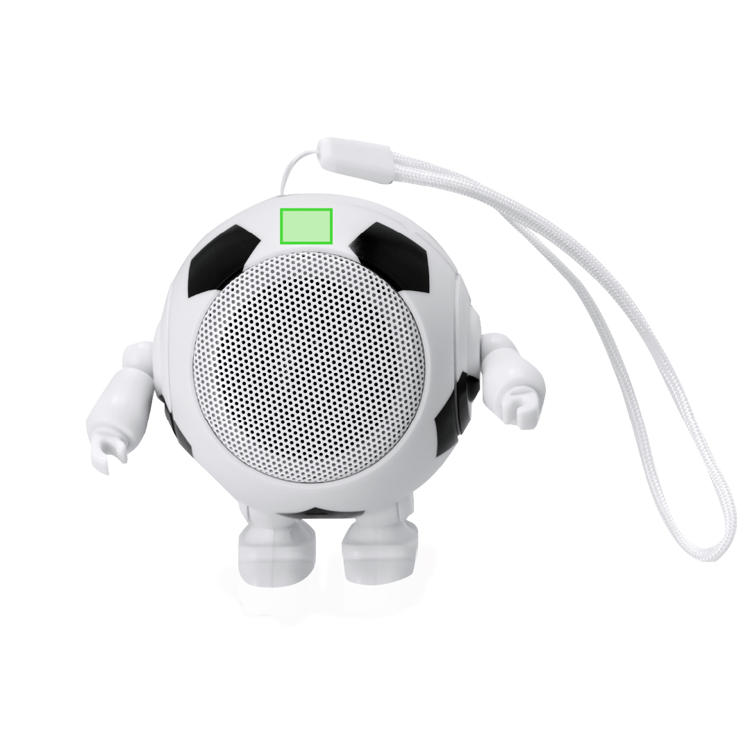 Altavoz Bluetooth 5.3 de 3W con diseño balón de fútbol bailarín y asa de transporte