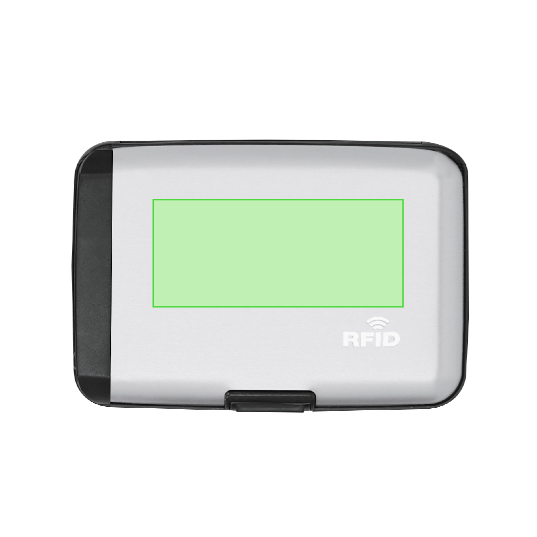 Tarjetero powerbank de aluminio de 2000 mAh con protección RFID
