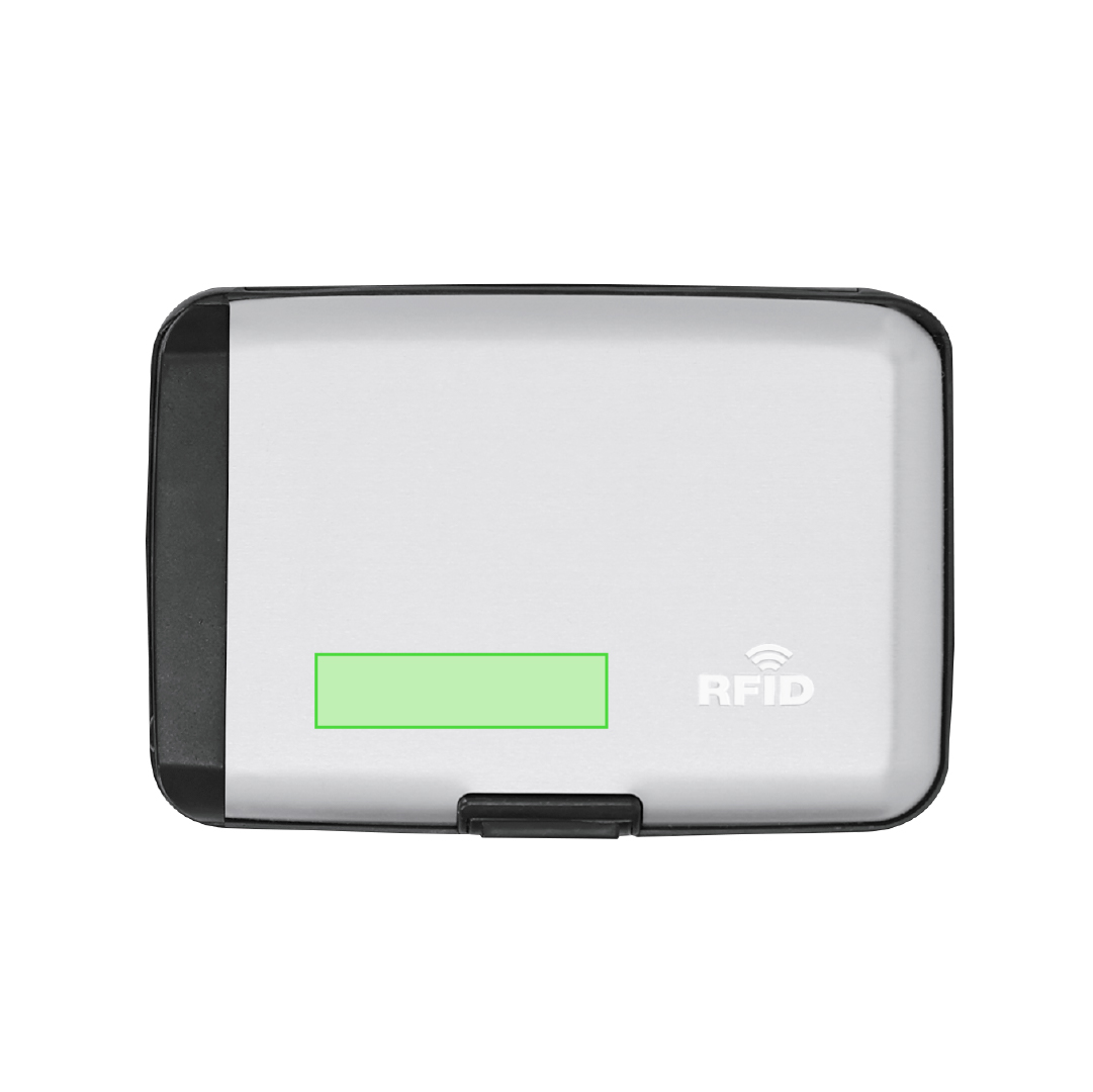 Tarjetero powerbank de aluminio de 2000 mAh con protección RFID