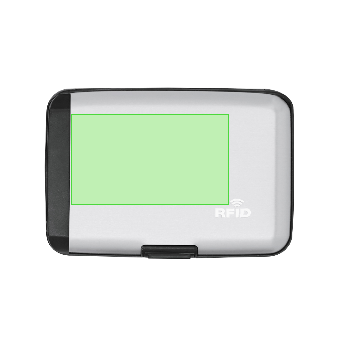 Tarjetero powerbank de aluminio de 2000 mAh con protección RFID