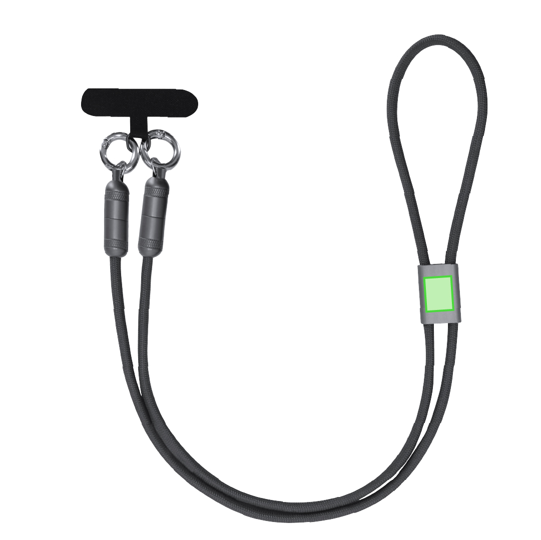 Cable cargador soporte de aluminio/ poliéster con Tipo-C PD 60W y datos