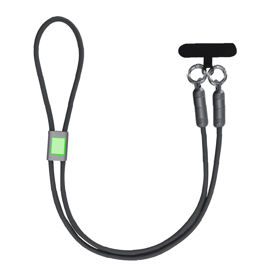 Cable cargador soporte de aluminio/ poliéster con Tipo-C PD 60W y datos