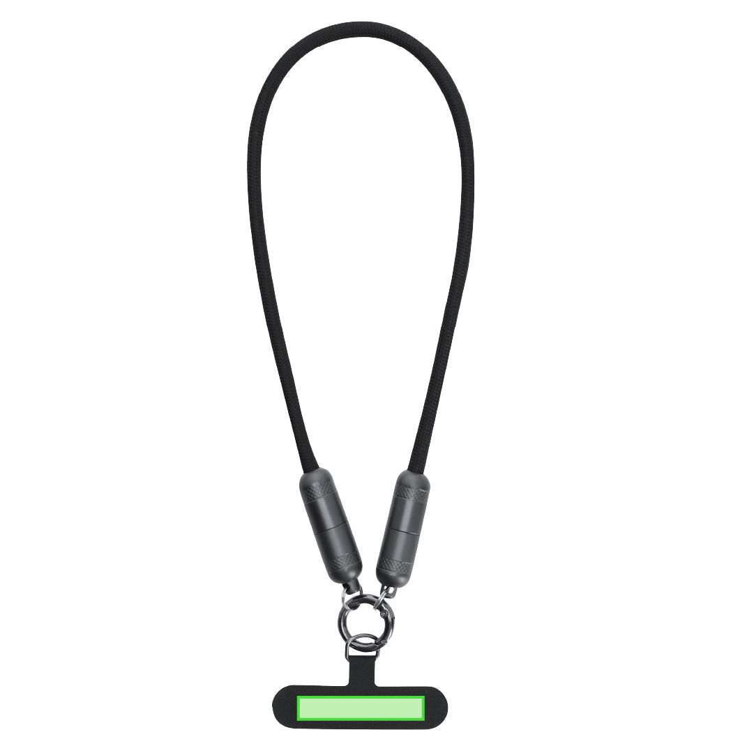 Cable cargador soporte de poliéster con Tipo-C PD 60W y datos