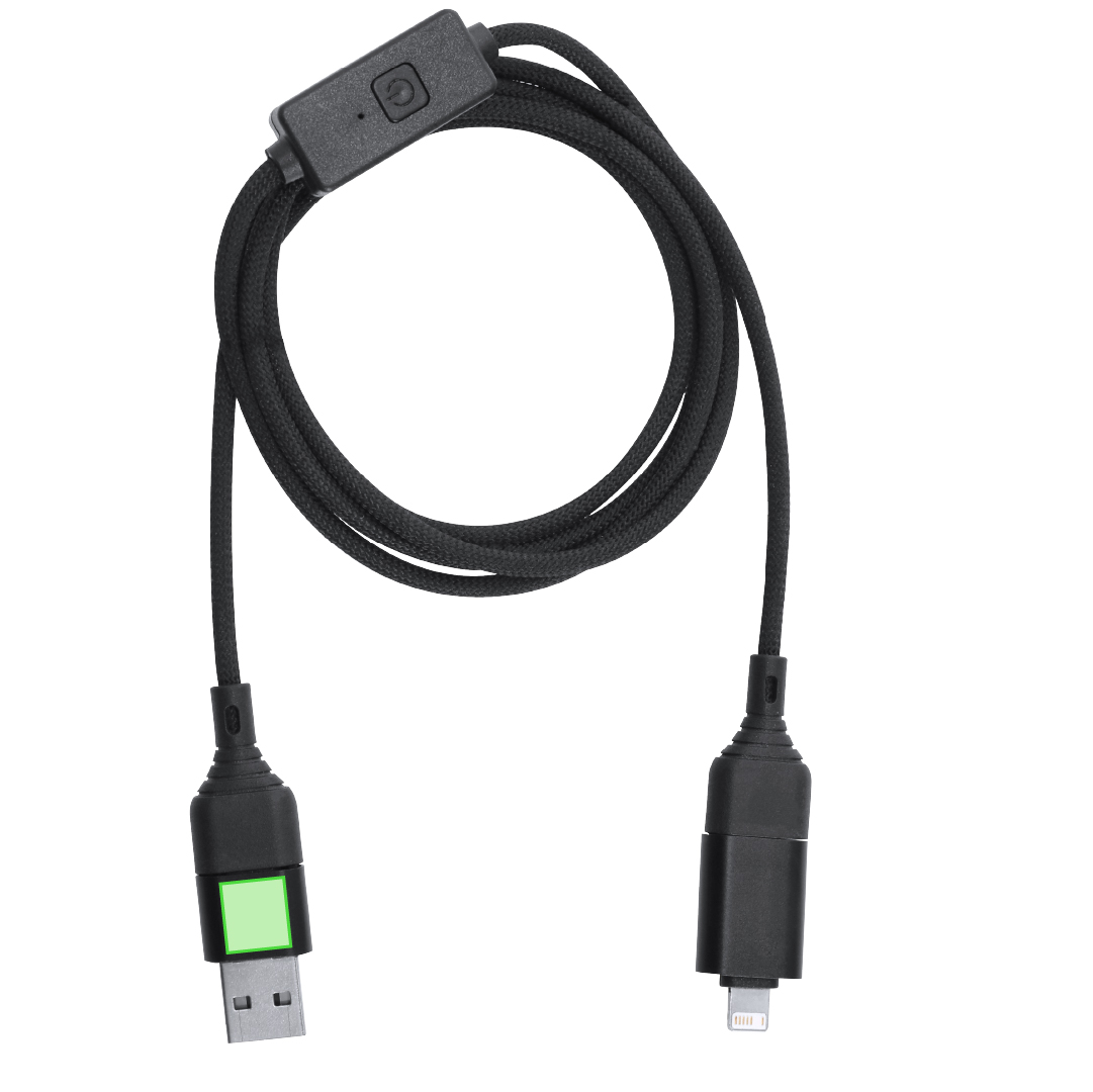 Cable anti-pirateria de aluminio reciclado y RPET con PD 60W y proteccion de datos