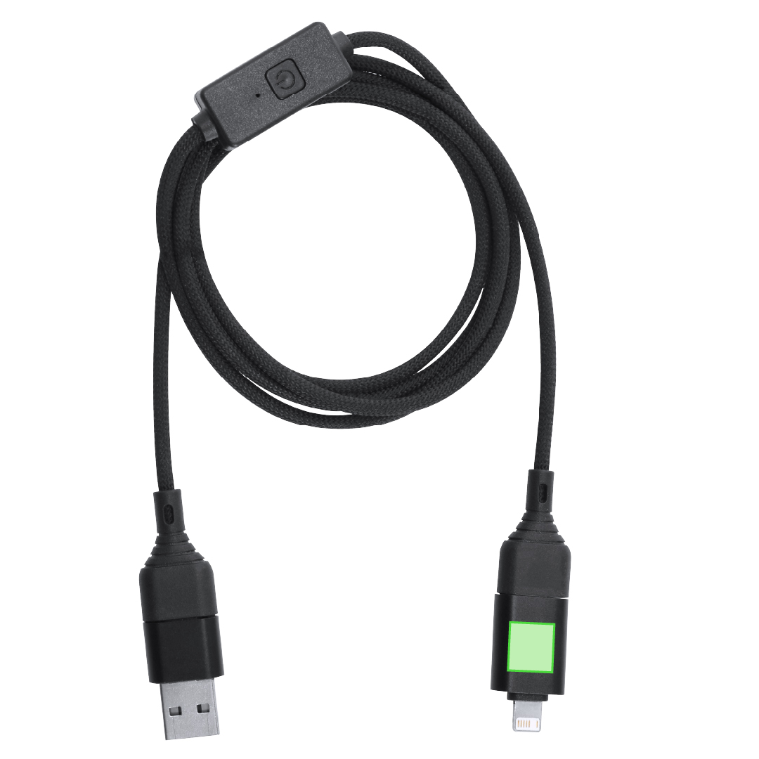 Cable anti-pirateria de aluminio reciclado y RPET con PD 60W y proteccion de datos