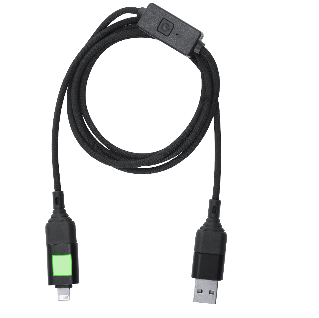 Cable anti-pirateria de aluminio reciclado y RPET con PD 60W y proteccion de datos