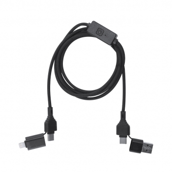 Cable anti-pirateria de aluminio reciclado y RPET con PD 60W y proteccion de datos