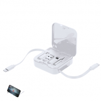 Set de cables extensibles de ABS reciclado con conexiones universales y datos