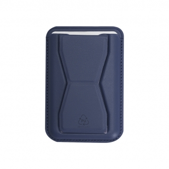 Tarjetero-soporte magnético 2 en 1 de PU reciclado para smartphone