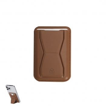 Tarjetero-soporte magnético 2 en 1 de PU reciclado para smartphone