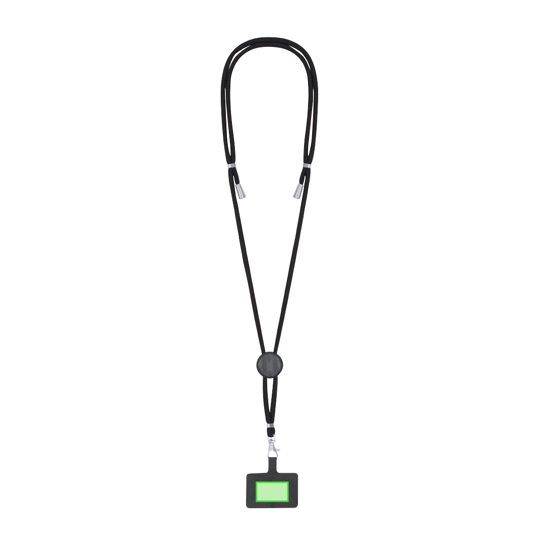 Lanyard de poliéster con soporte de smartphone y cierre ABS