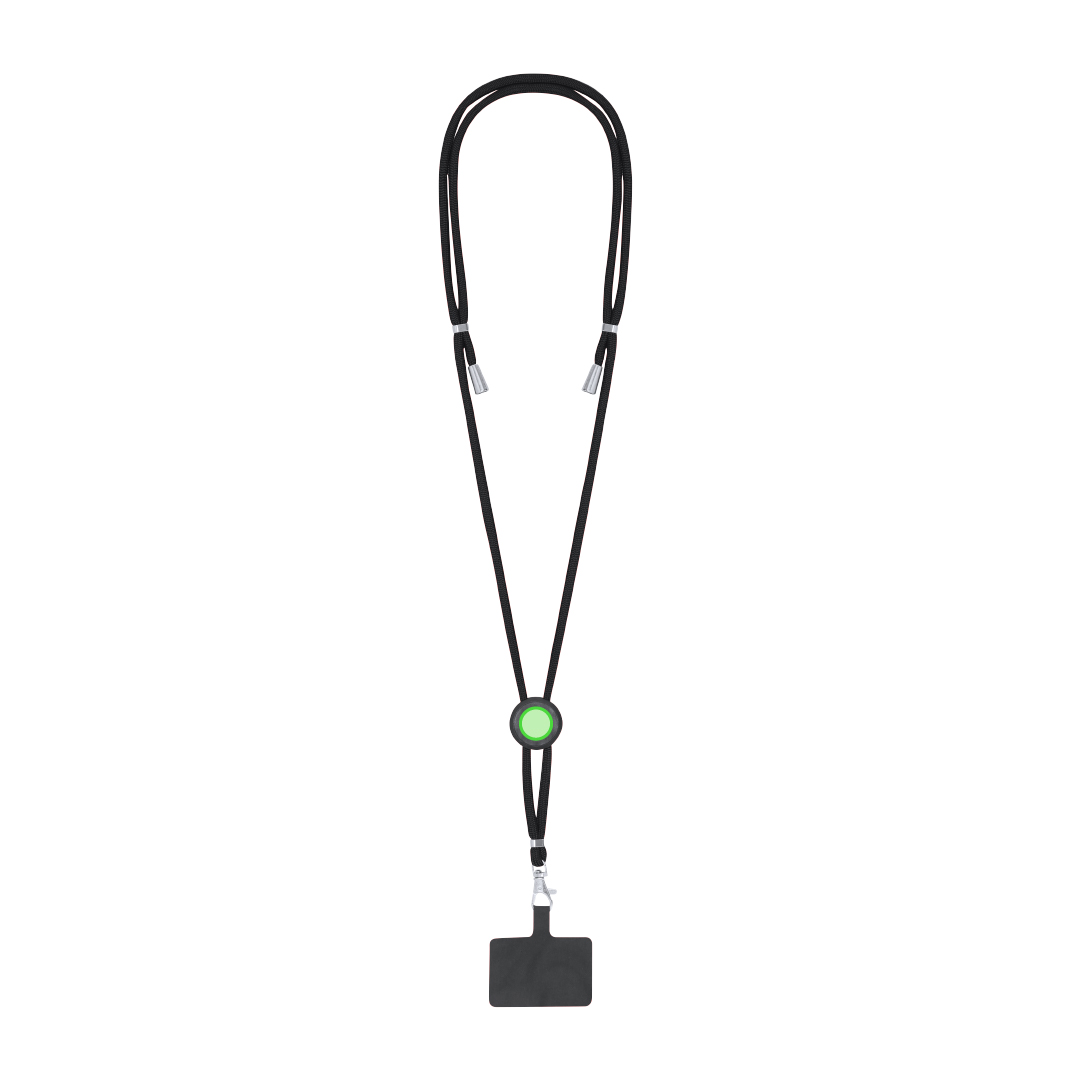 Lanyard de poliéster con soporte de smartphone y cierre ABS