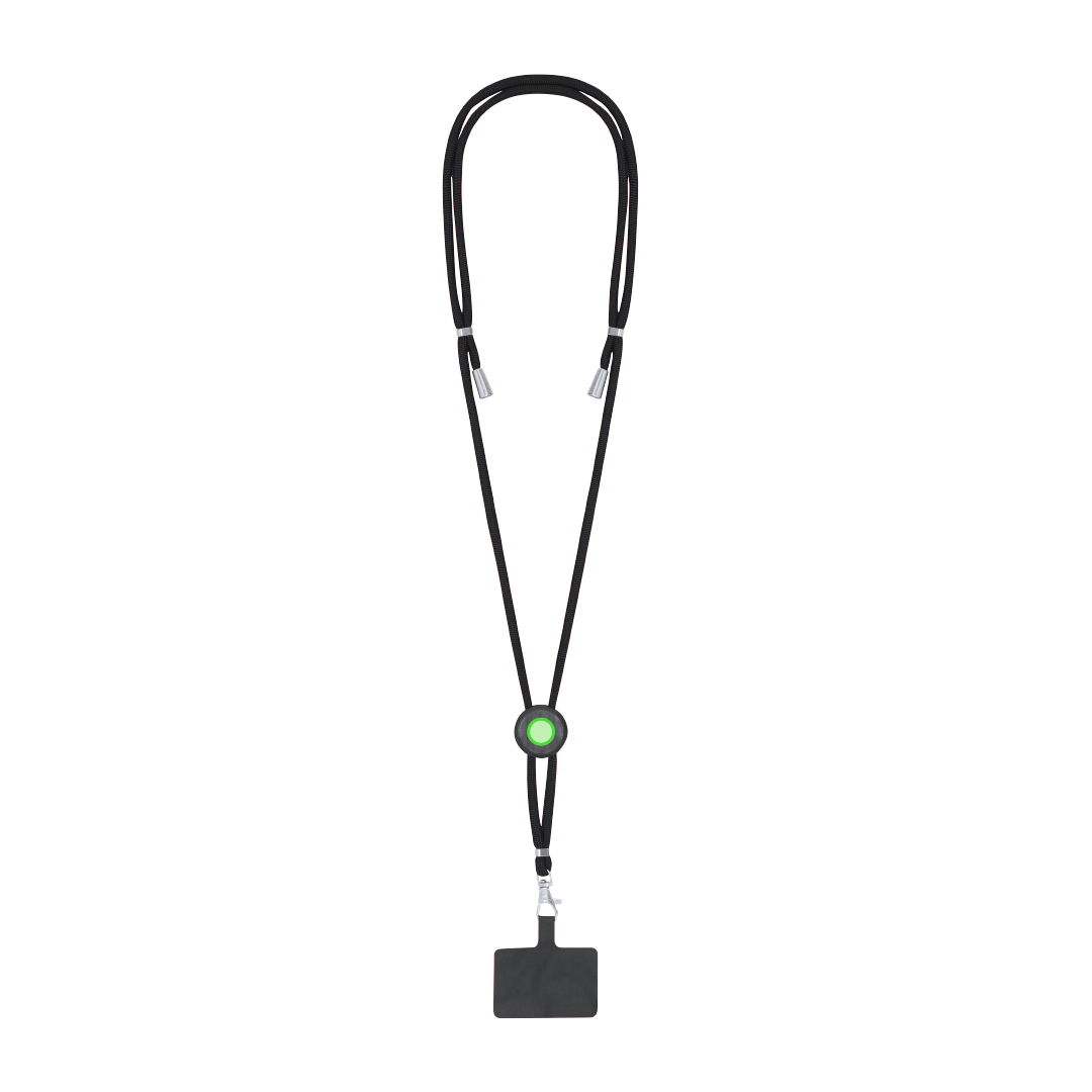 Lanyard de poliéster con soporte de smartphone y cierre ABS