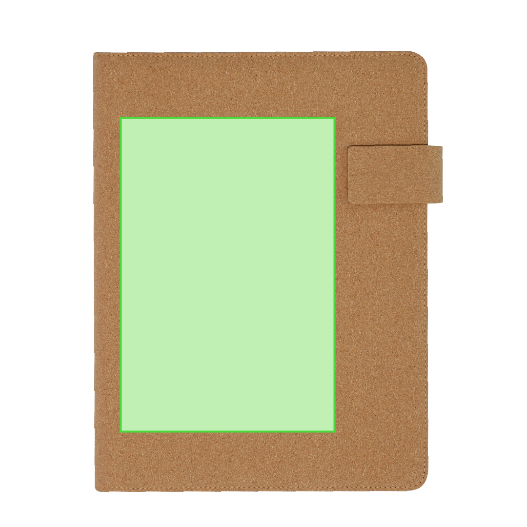 Carpeta portadocumentos de corcho ecológico con bloc de 20 hojas
