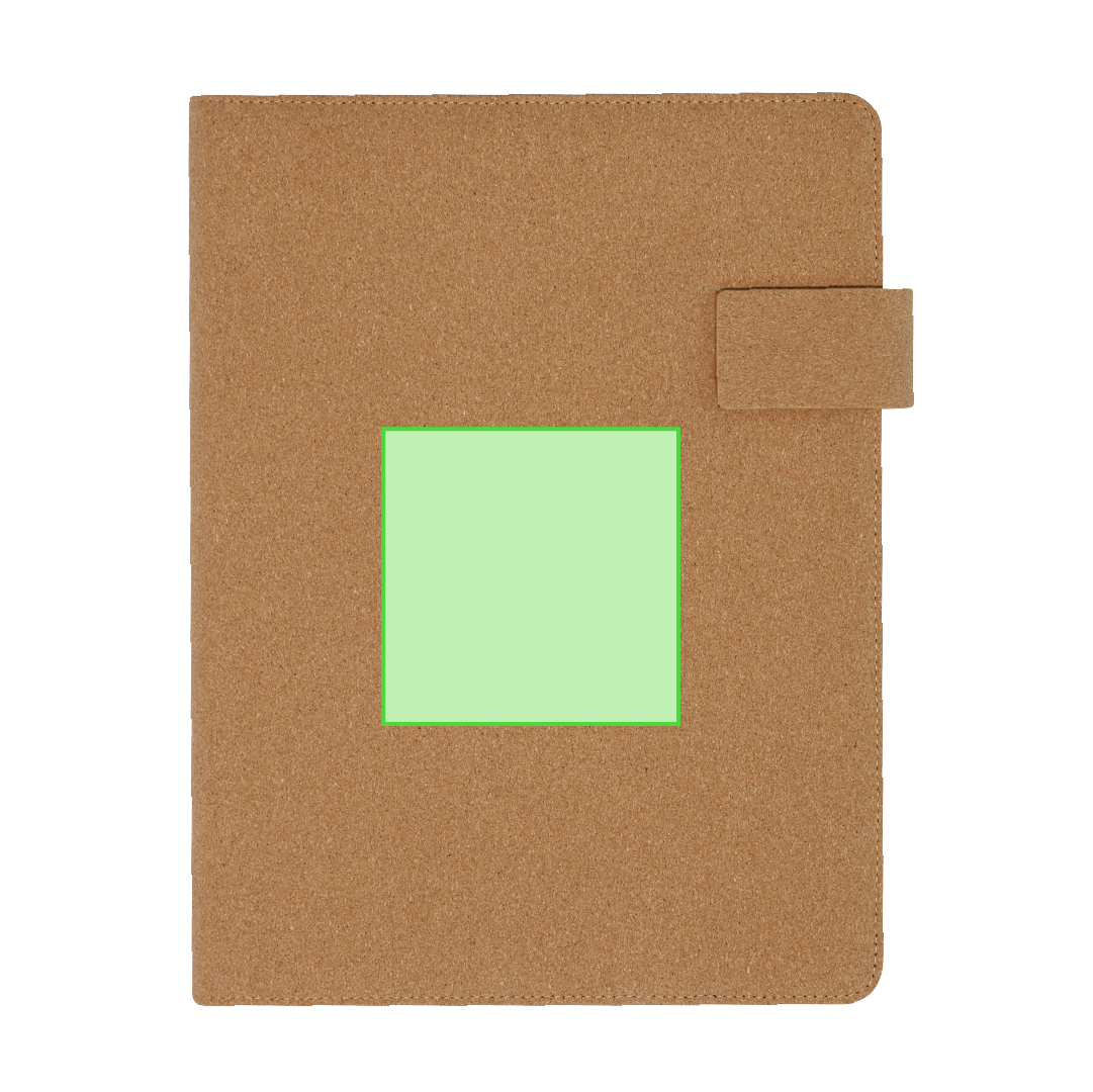 Carpeta portadocumentos de corcho ecológico con bloc de 20 hojas