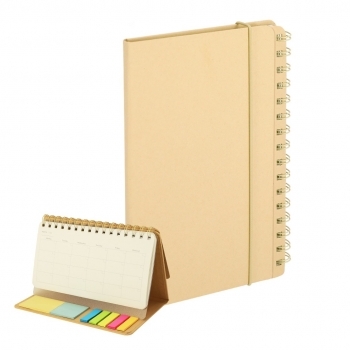 Libreta planificador de cartón reciclado con 46 hojas + 14 planning + 25 notas