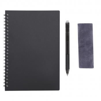 Libreta borrable de 18 hojas con bolígrafo de tinta borrable y paño
