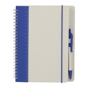 Libreta de tetrabrik reciclado con 70 hojas y bolígrafo a juego