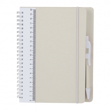 Libreta de tetrabrik reciclado con 70 hojas y bolígrafo a juego
