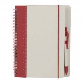 Libreta de tetrabrik reciclado con 70 hojas y bolígrafo a juego