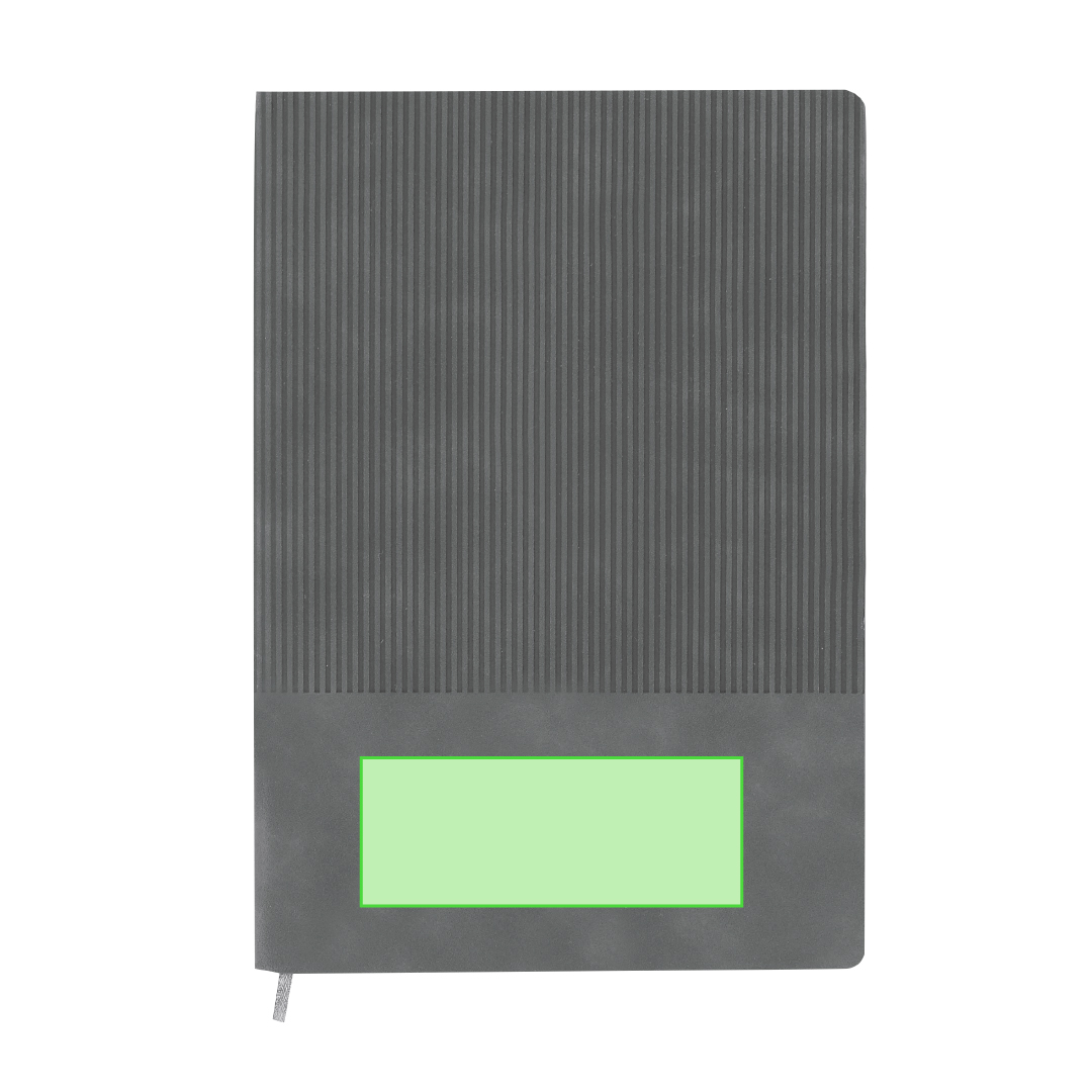 Set ejecutivo flexible de PU reciclada con bloc de 96 hojas y bolígrafo
