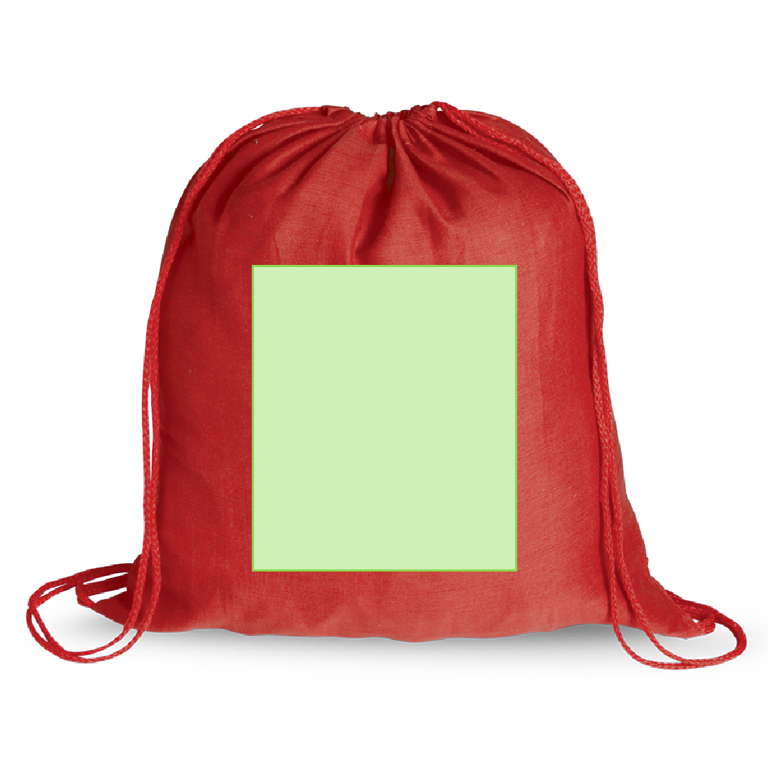 Mochila de cuerdas de algodón 100% 100 g/m² en colores alegres con cuerdas a juego