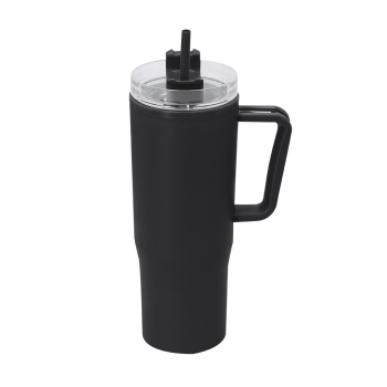 Taza térmica circular de acero reciclado y tapa PP 400 ml