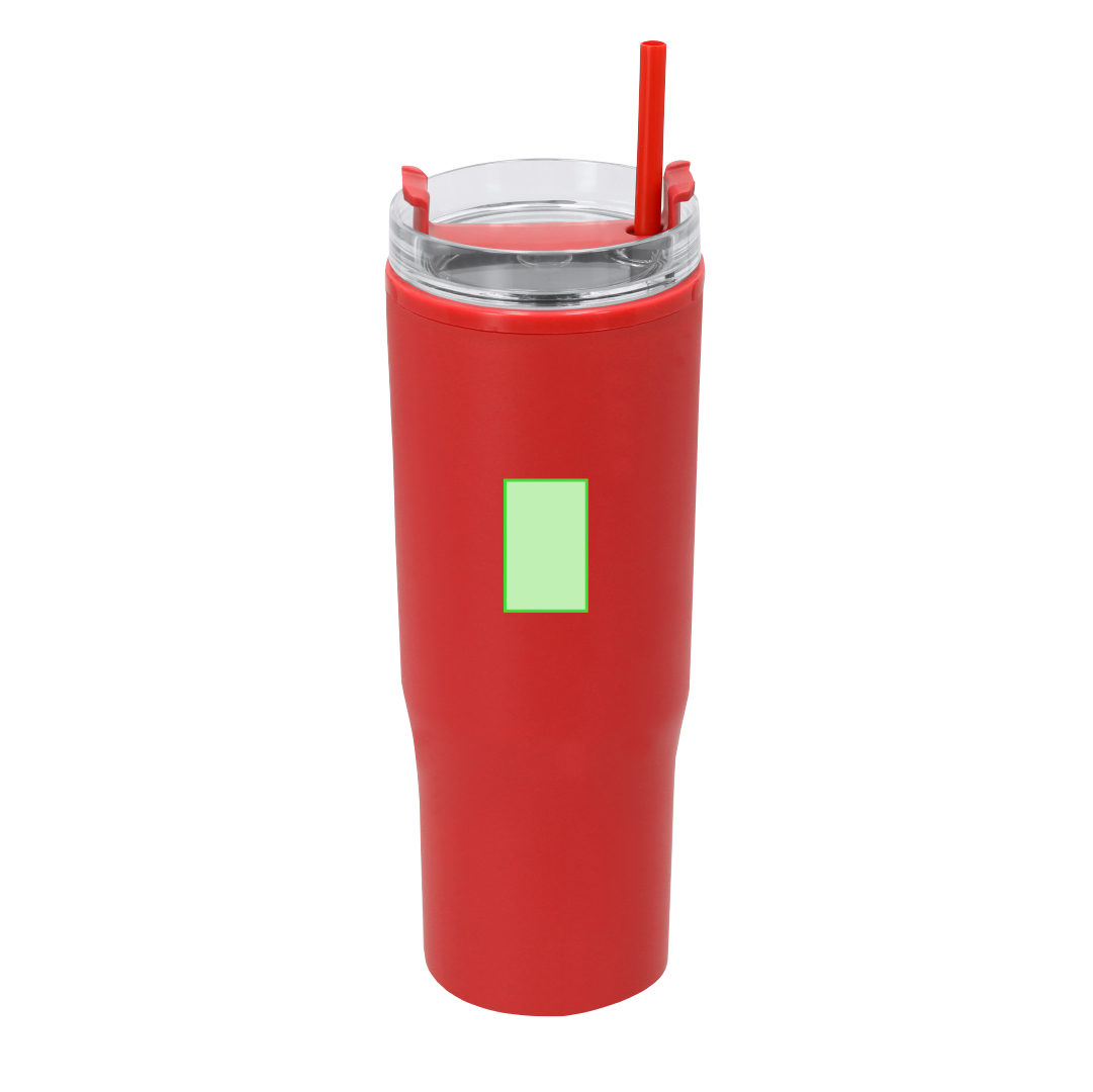 Taza térmica circular de acero reciclado y tapa PP 400 ml