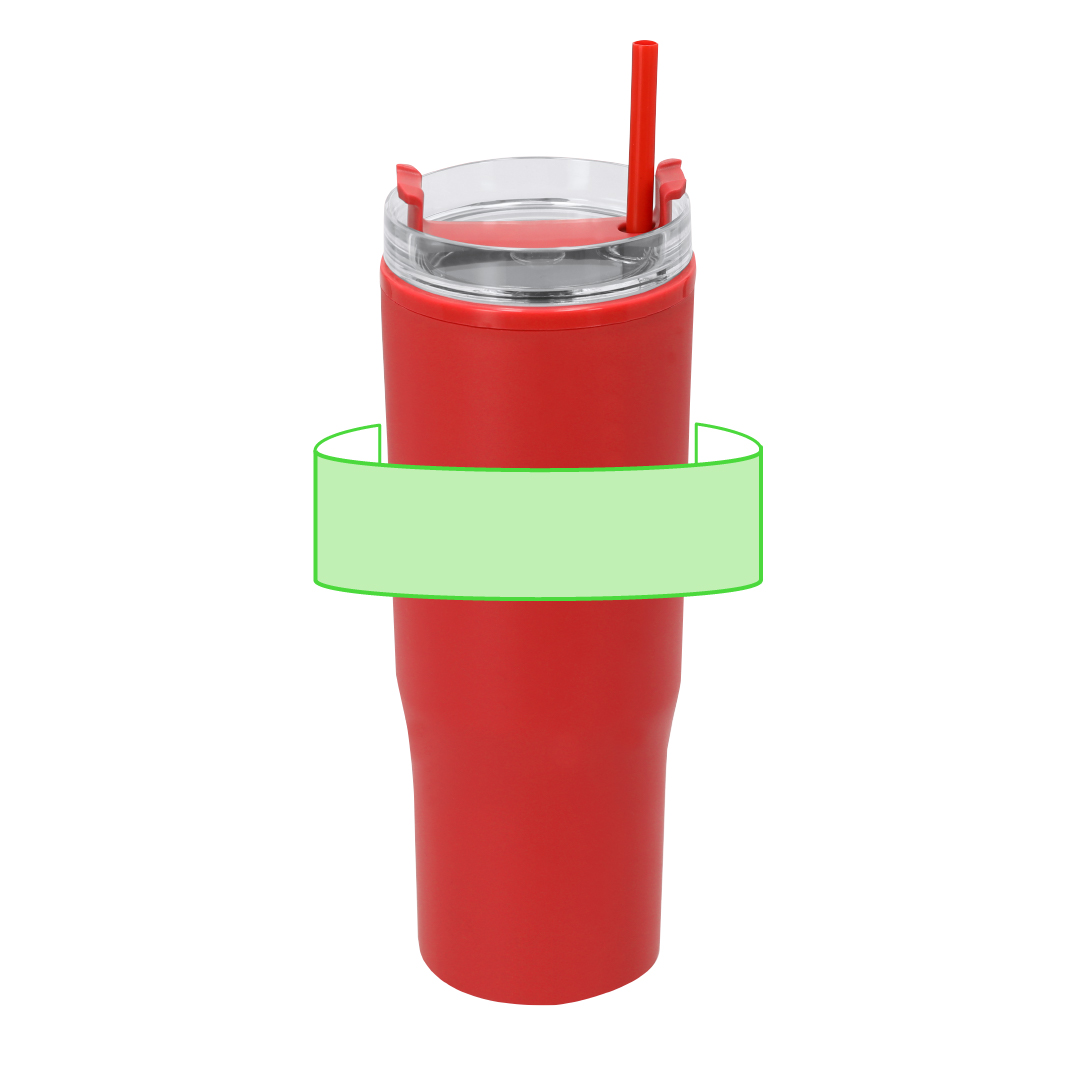 Taza térmica circular de acero reciclado y tapa PP 400 ml