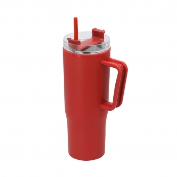 Taza térmica circular de acero reciclado y tapa PP 400 ml