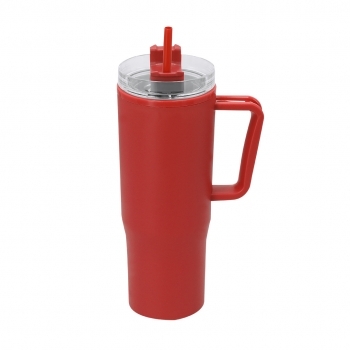 Taza térmica circular de acero reciclado y tapa PP 400 ml