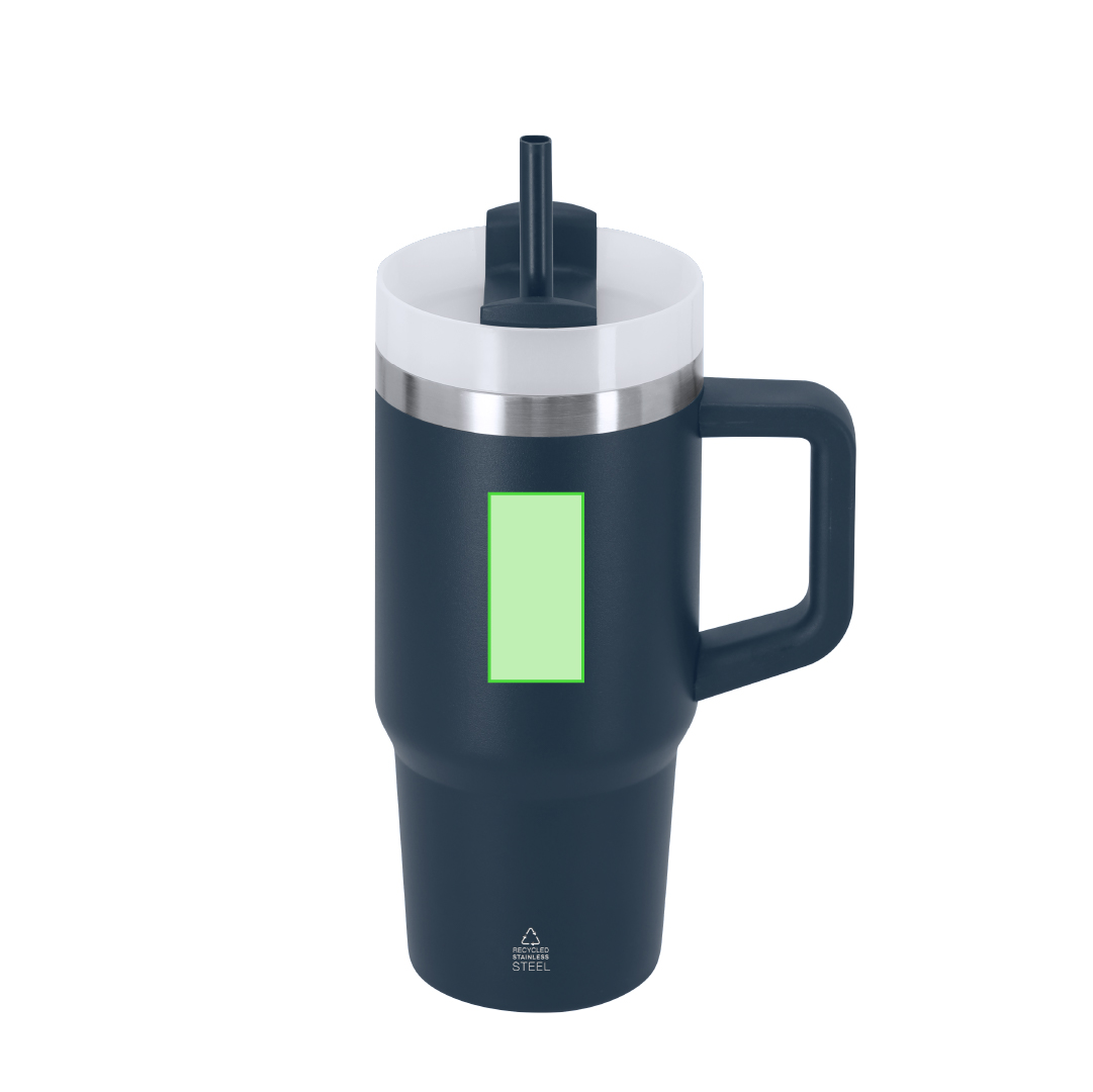 Taza térmica de acero inoxidable con tapón de bambú 350 ml
