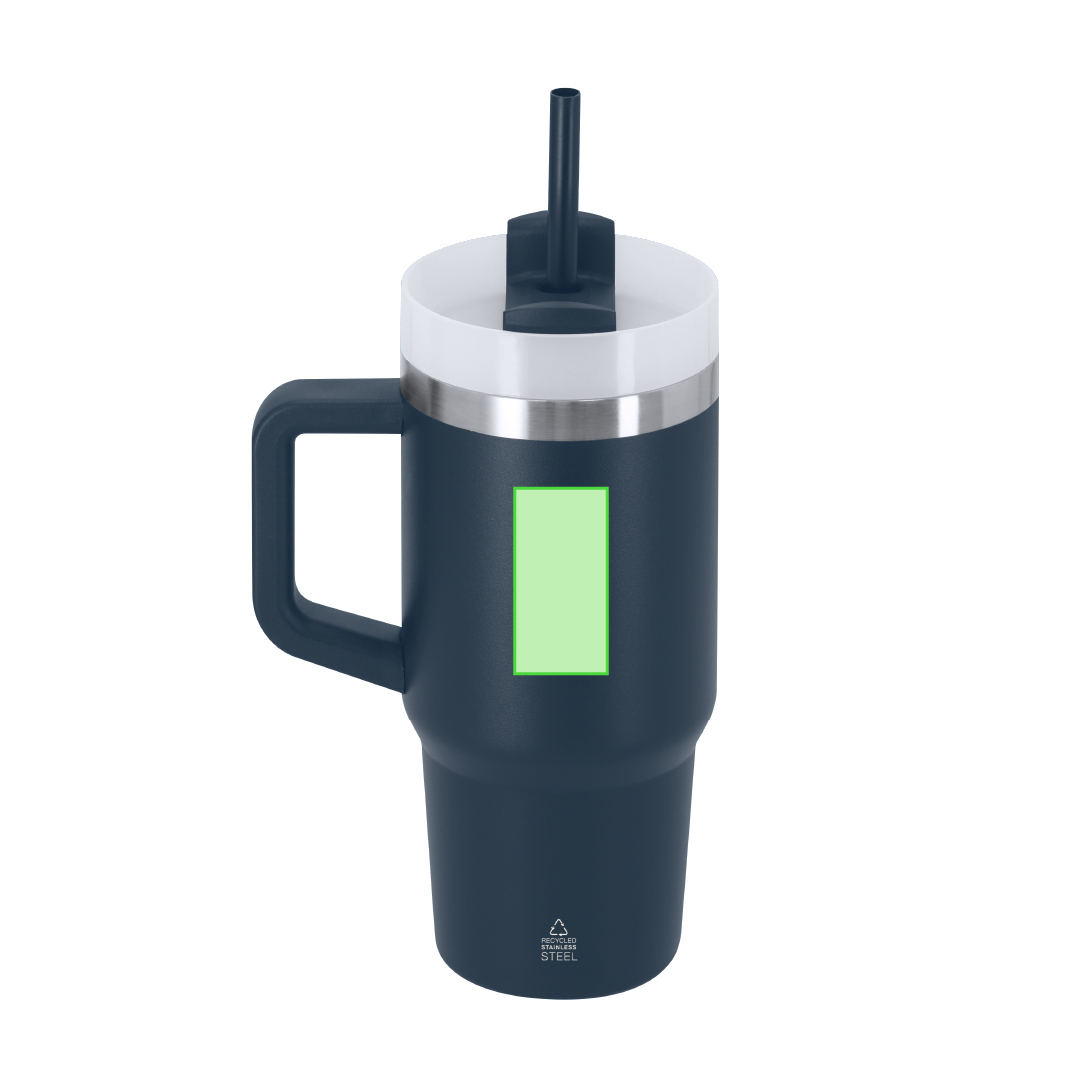 Taza térmica de acero inoxidable con tapón de bambú 350 ml