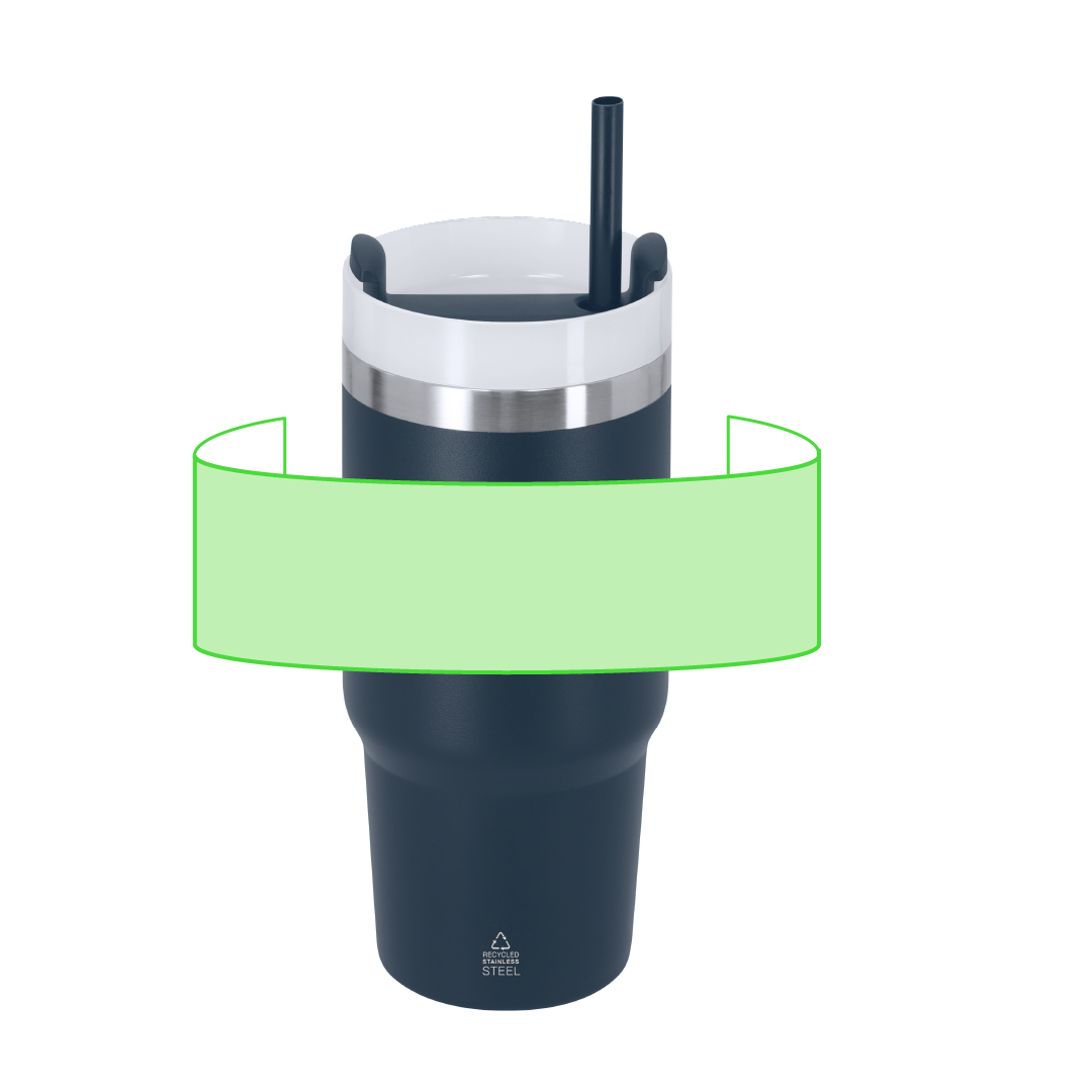 Taza térmica de acero inoxidable con tapón de bambú 350 ml