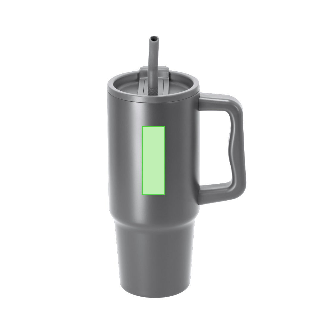 Taza térmica circular de acero reciclado con bambú 330 ml