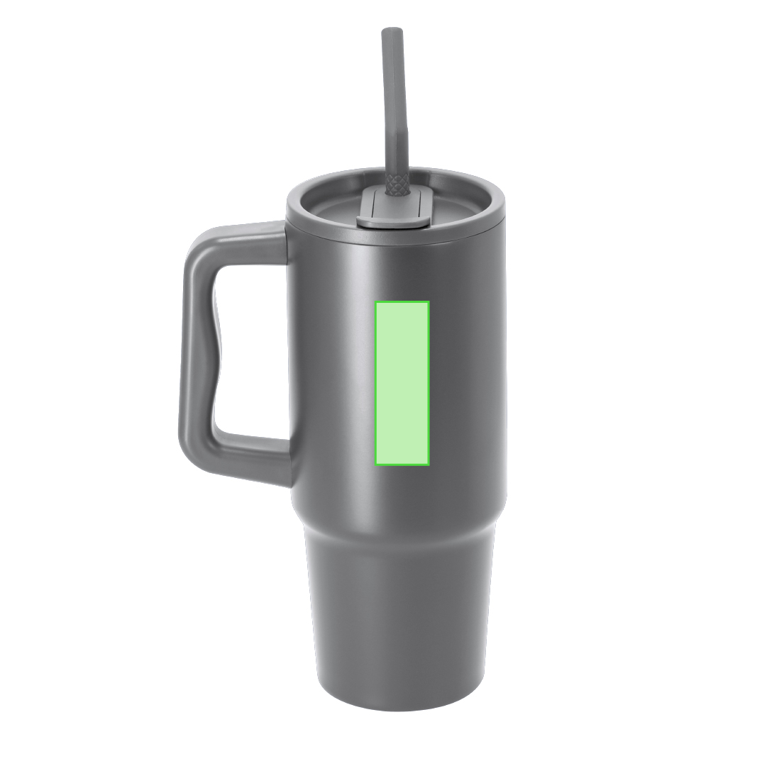 Taza térmica circular de acero reciclado con bambú 330 ml