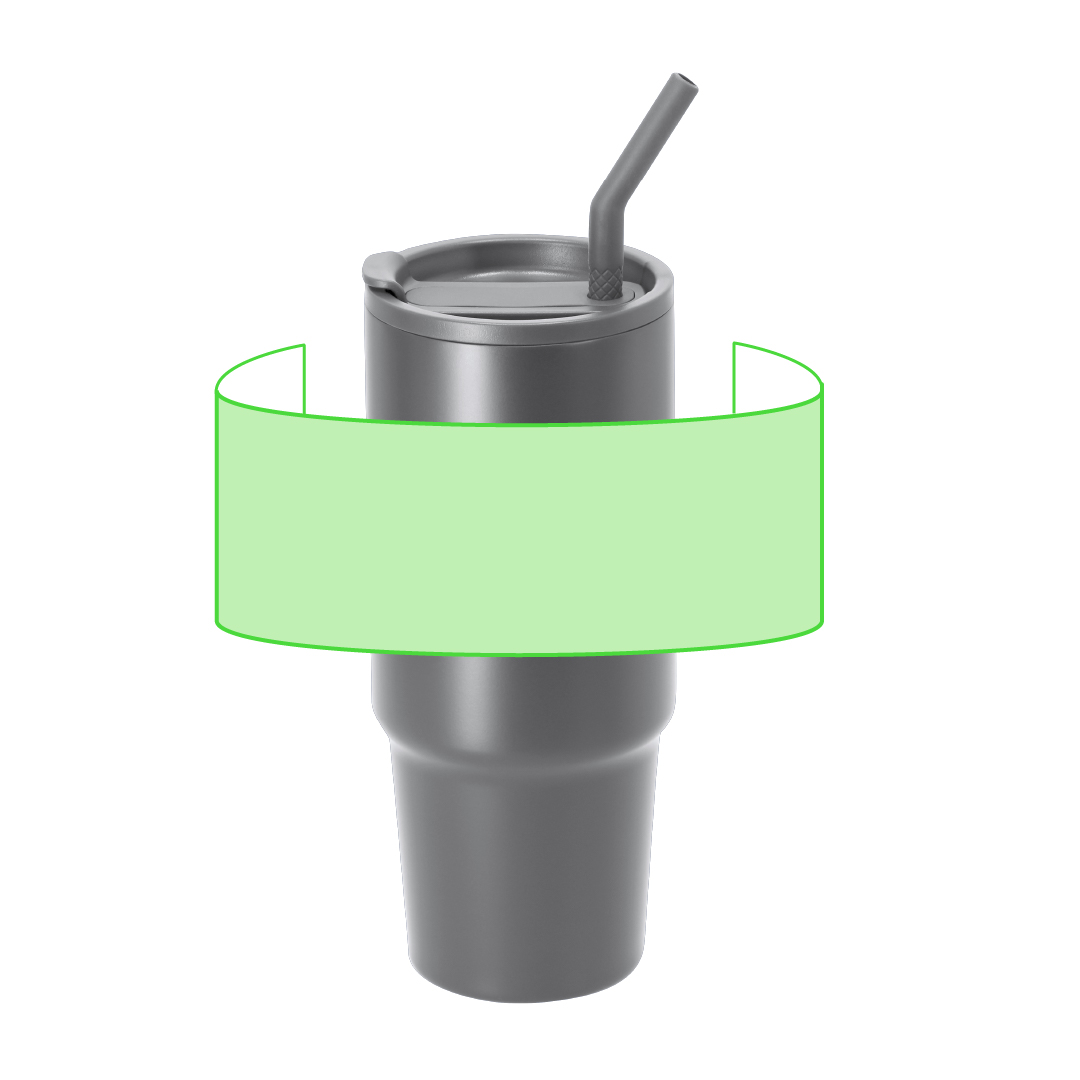 Taza térmica circular de acero reciclado con bambú 330 ml