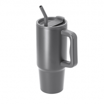 Taza térmica circular de acero reciclado con bambú 330 ml