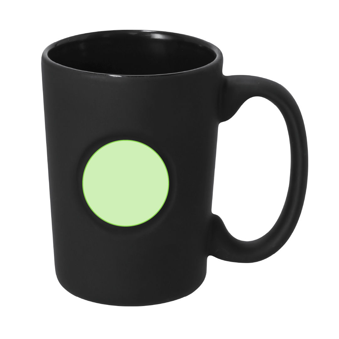 Taza de cerámica bicolor con borde contrastante 400 ml