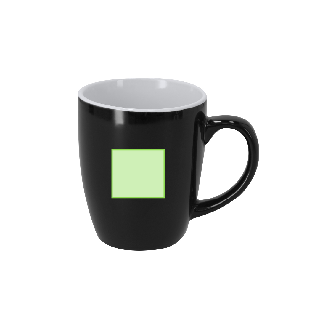 Taza de cerámica con acabado brillante espejo 350 ml