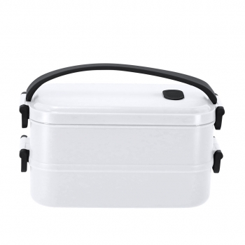 Fiambrera doble compartimento de PP reciclado 1,6 L — dos bandejas herméticas de 800 ml