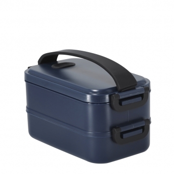 Fiambrera doble compartimento de PP reciclado 1,6 L — dos bandejas herméticas de 800 ml