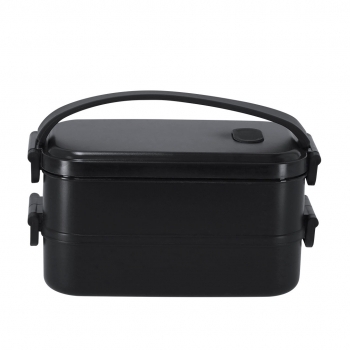 Fiambrera doble compartimento de PP reciclado 1,6 L — dos bandejas herméticas de 800 ml