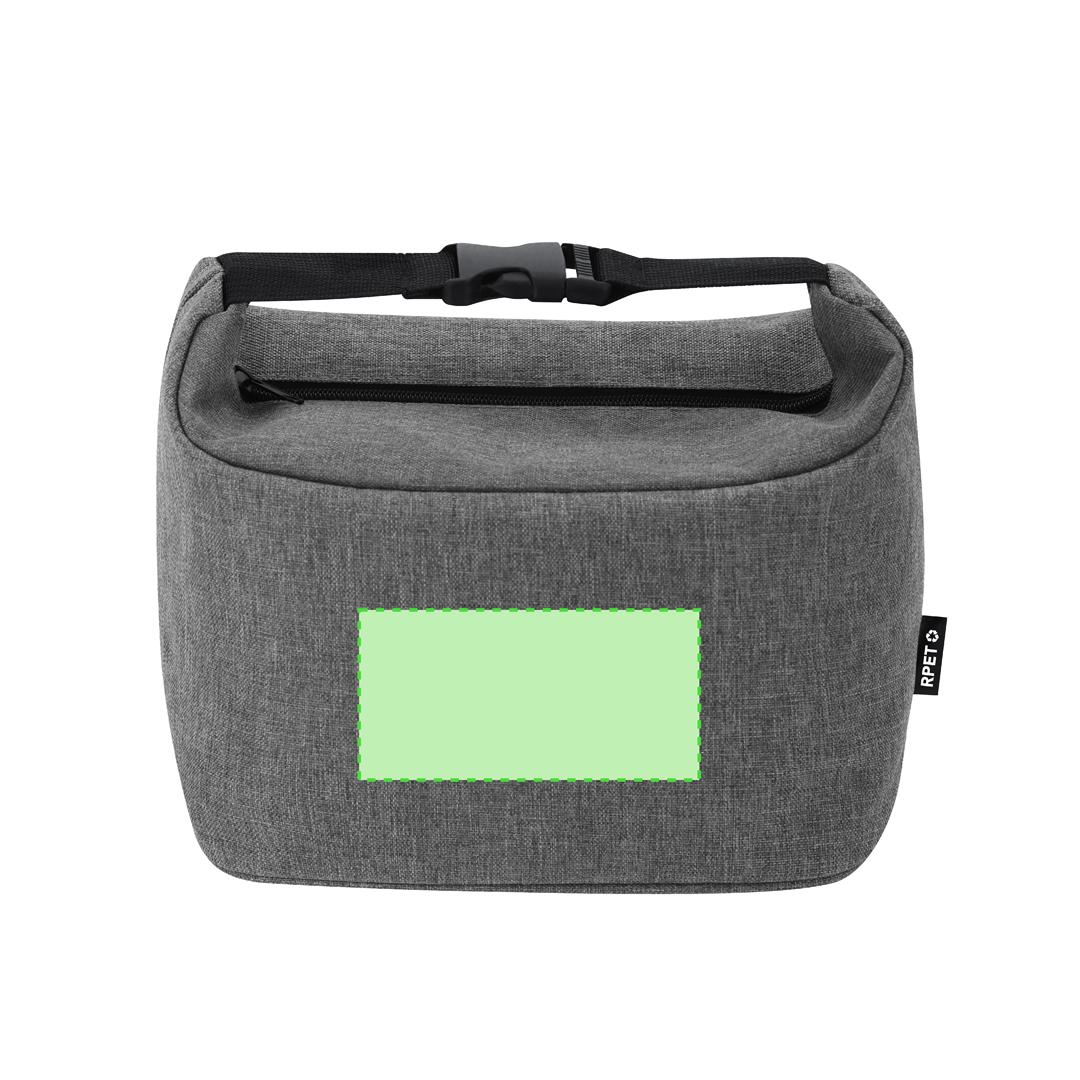 Nevera RPET 600D con hebillas en ambos extremos, DTF2 disponible y compartimento térmico