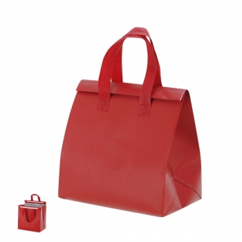 Bolsa nevera non-woven laminado compacta con velcro, fuelle e interior de aluminio