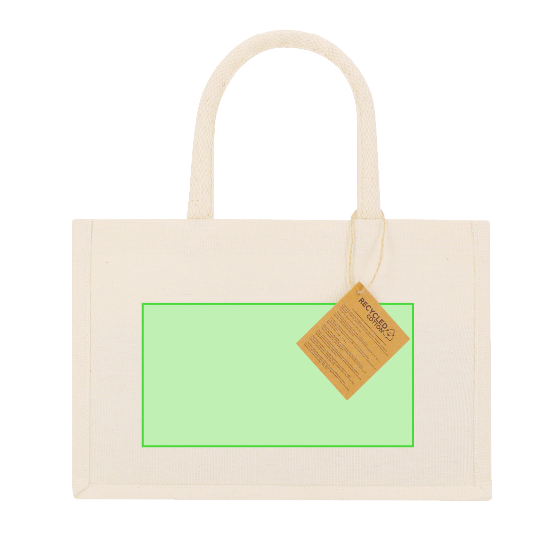 Bolsa de canvas reciclado 220 g/m² fuelle y asas redondas