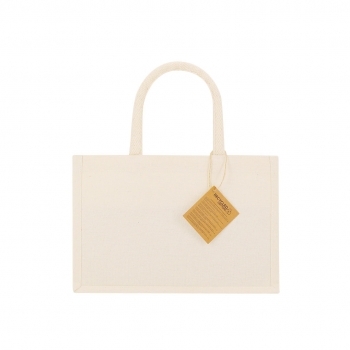 Bolsa de canvas reciclado 220 g/m² fuelle y asas redondas