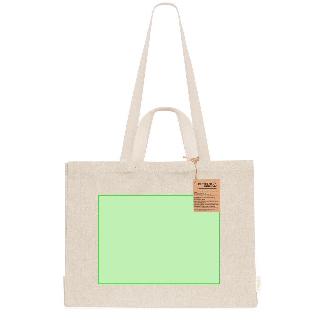 Bolsa de algodón reciclado 150 g/m² doble asa fuelle 50×36 cm