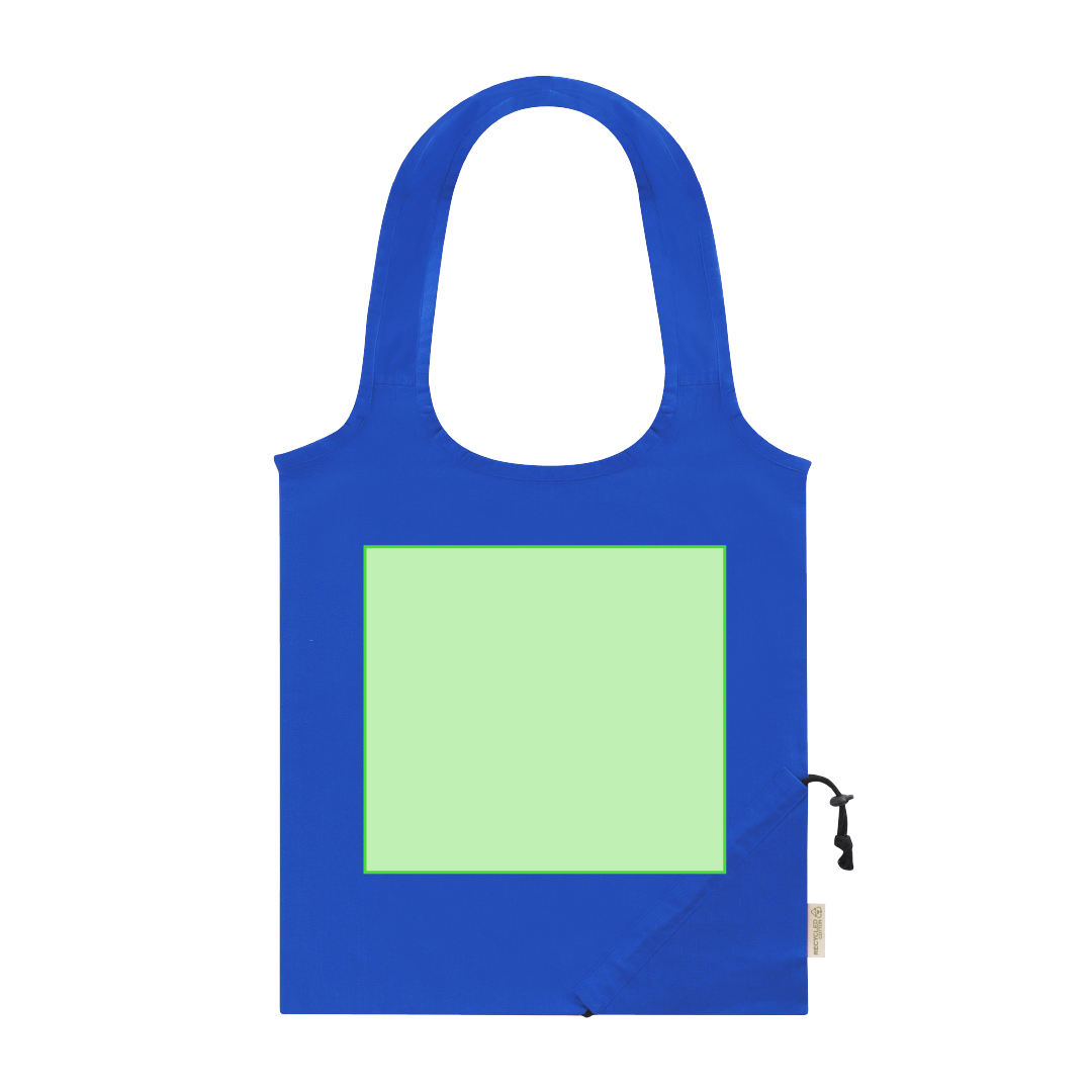 Bolsa plegable de algodón reciclado RPET 140 g/m² diseño corazón